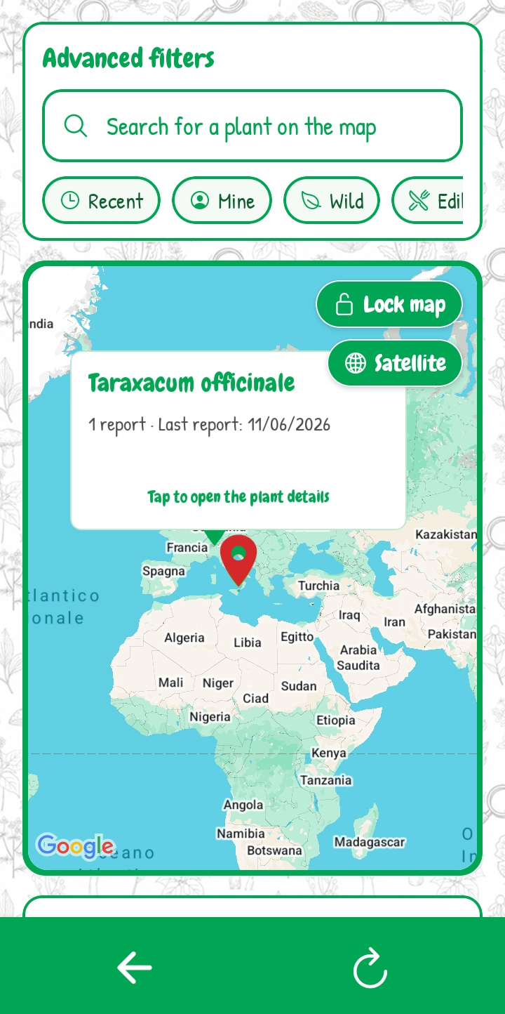 Schermata mappa